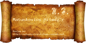 Matuskovics Hilmár névjegykártya